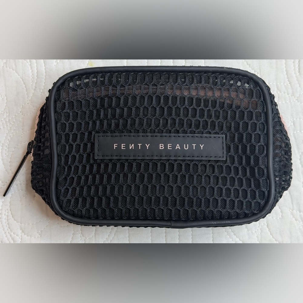 Fenty Beauty Black Mesh Makeup Cosmetics Bag Travel Pouch